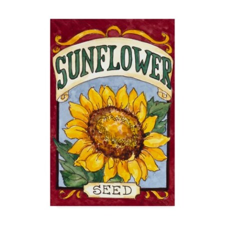 Trademark Fine Art Barbara Mock 'Large Sunflower Seed Packet' Canvas Art, 16x24 ALI39023-C1624GG